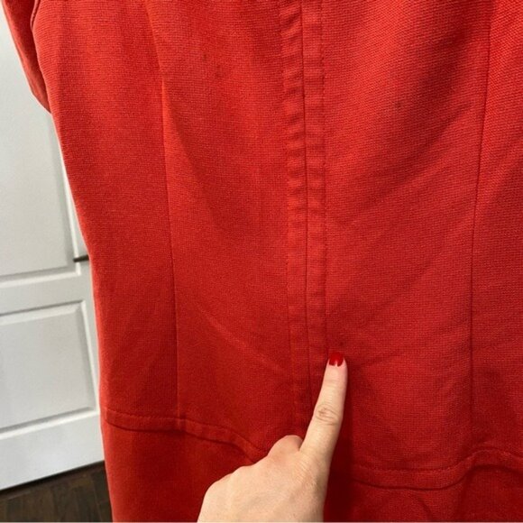 Trina Turk Dress Size 4 Red Caicos Shift Mini Mod 60s Style Pocket Front - Picture 6 of 12